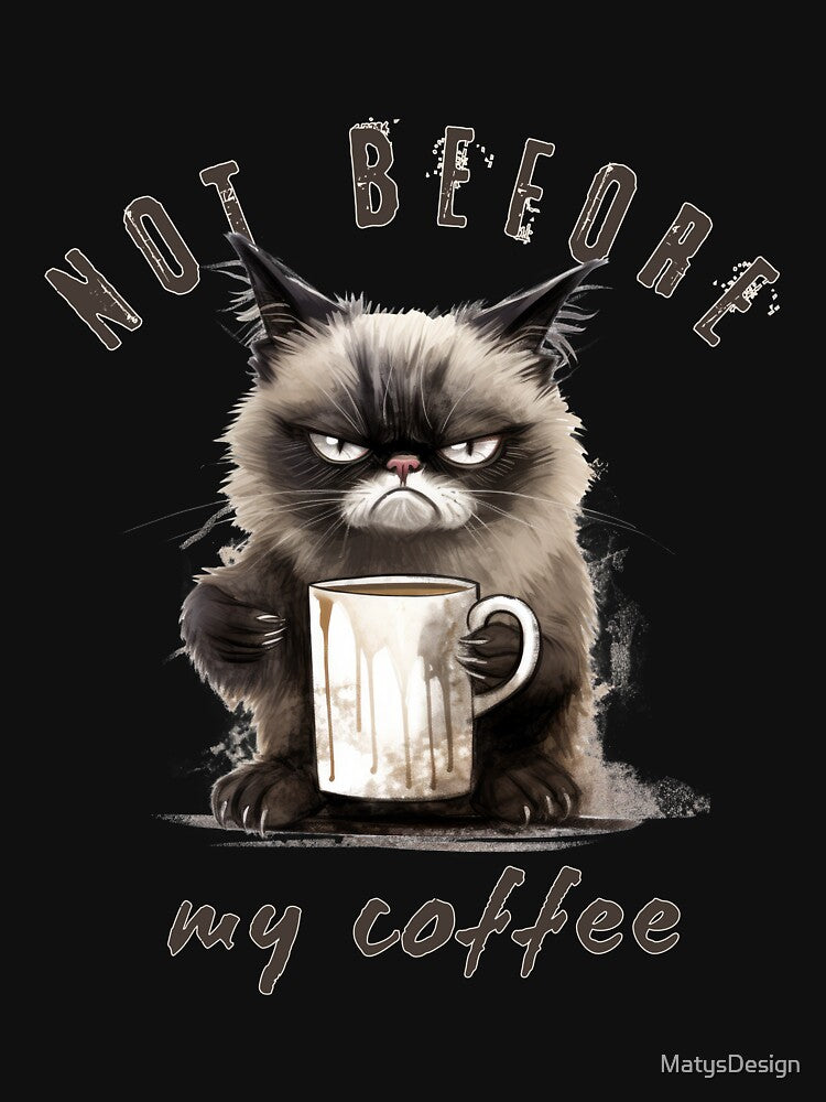 Angry cat is drinking his coffee by MatysDesign