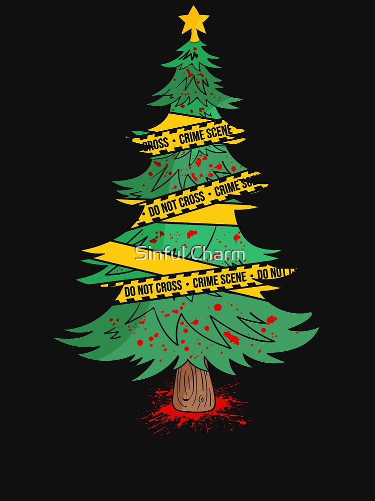 True Crime Christmas Tree Holiday Horror Blood Crime Scene by Sinful Charm
