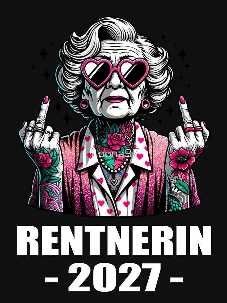 Pension Cheeky Grandma Tattoo Badass Middle Finger by Loona97