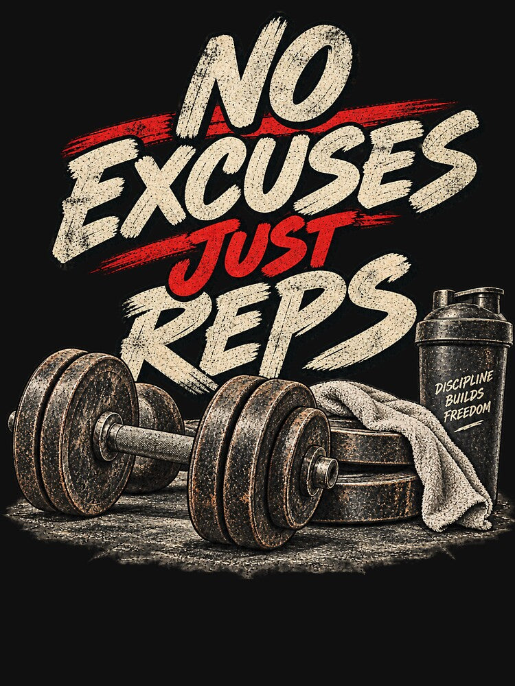 No Excuses Just Reps Vintage Gym by Numerous-Niches