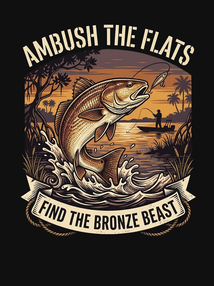 Ambush the Flats Find the Bronze Beast Vintage Fishing by Oddasshop