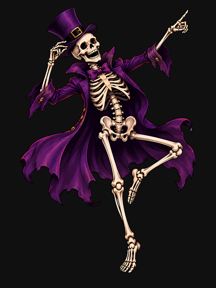 Dancing Skeleton | Purple Halloween Party Design by CalmMandala