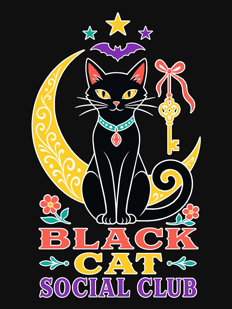 Halloween Black Cat | Black Cat Social Club Vintage Gothic by Uglyandcute