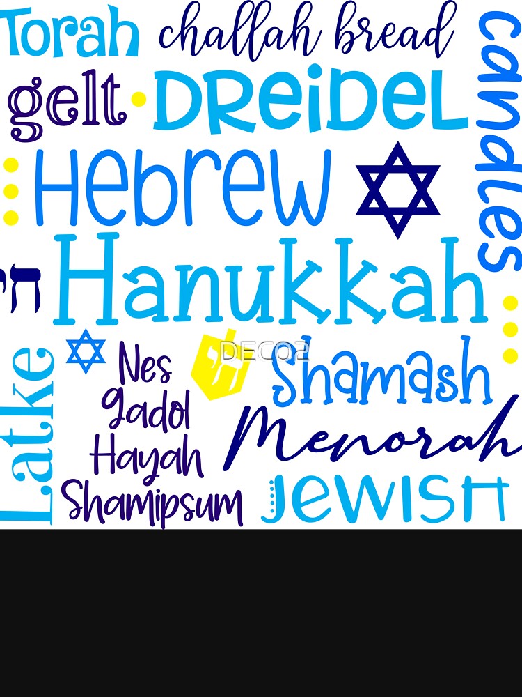 Hanukkah Themed Word Art In Blue And White by DEC02