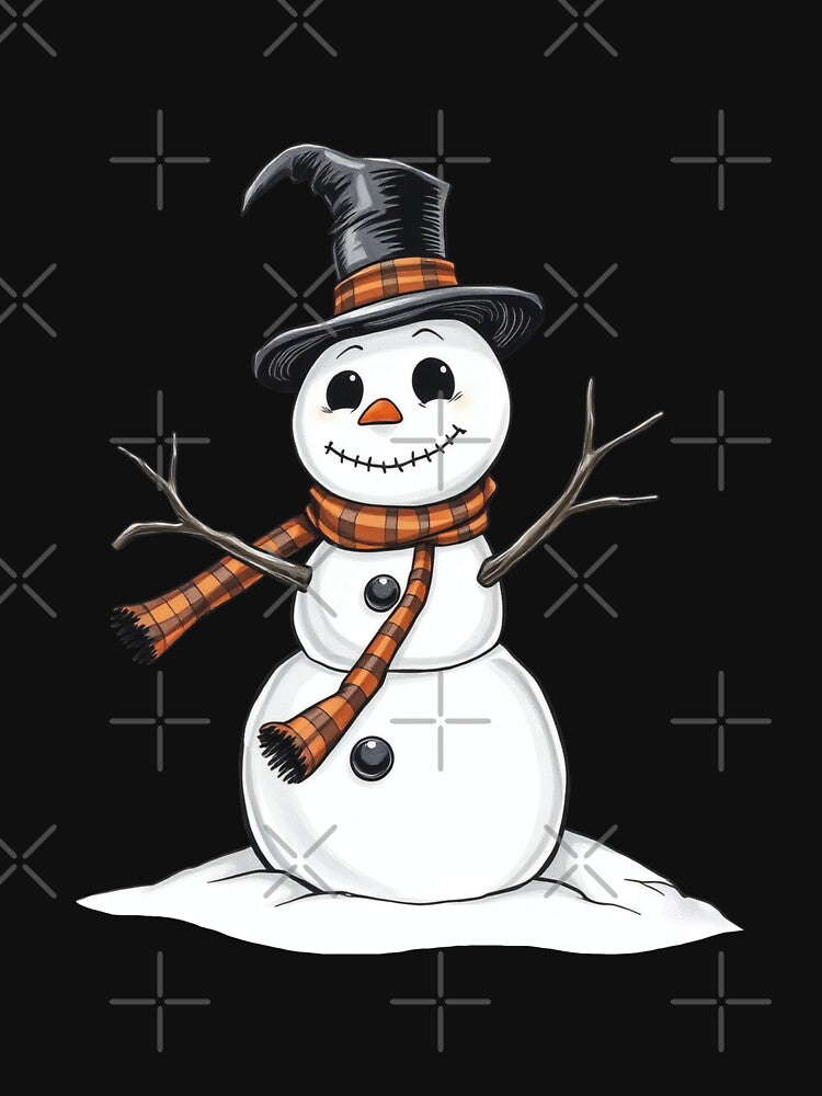 Spooky Snowman with a Hat | Winter Decor by UnhingedBird