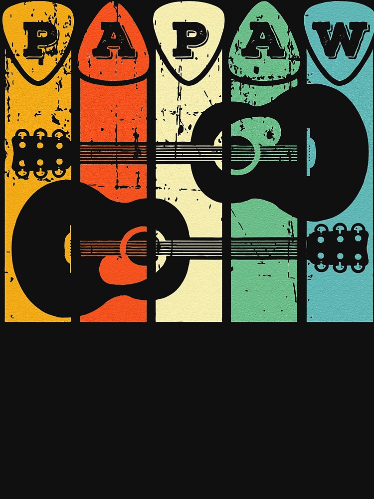 Papaw Guitar Pick Guitar Player Grandpa Retro by corierolanda