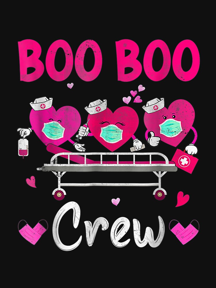 Plaid Boo Boo Crew Valentines Day Heart Nurse Wearing Mask by vergielx