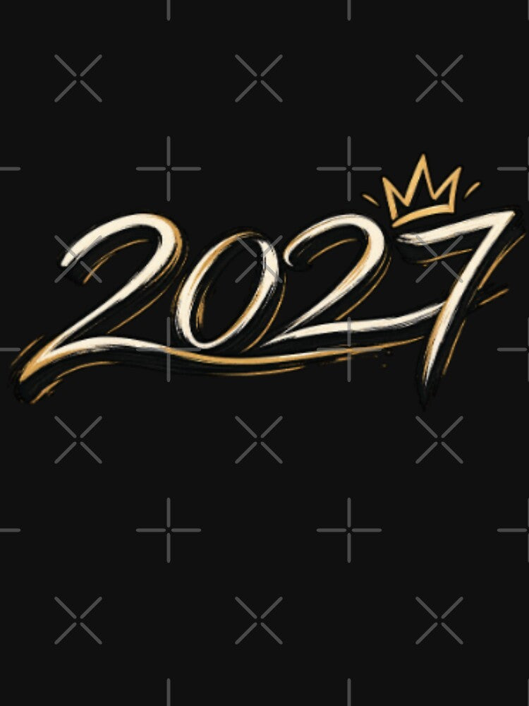 2027 New Year – Elegant Crown Typography Design by SimsimahLaughs