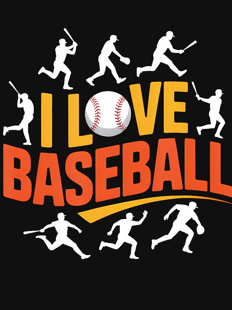 I Love Baseball Silhouettes Passionate by BeulahJoseph