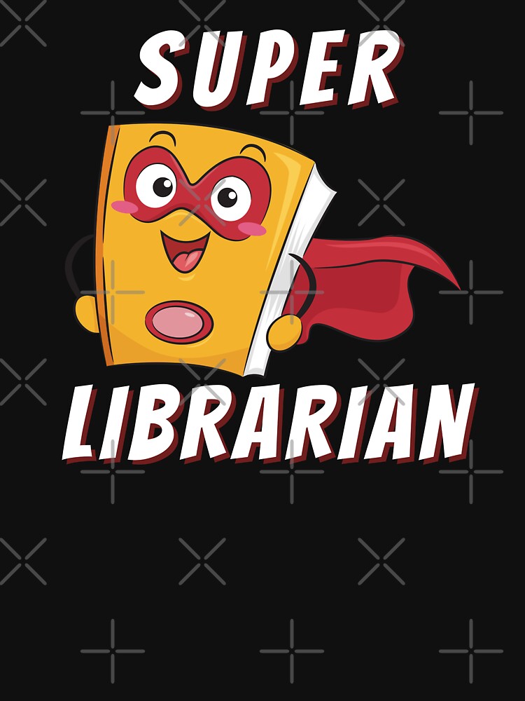 Super Librarian with Mask (White Text) - Book Lovers with Superhero Cape by CaitU
