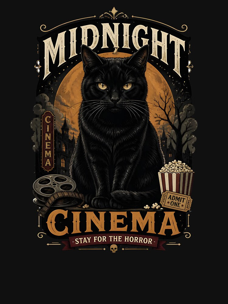 Midnight Cinema Cat Retro Halloween Poster Halloween by RoyesButler