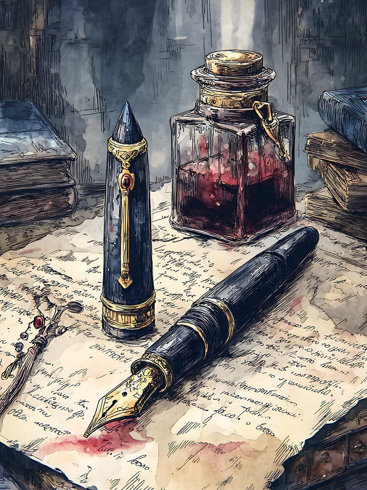 Vintage Dark Academia Fountain Pen by bapupa