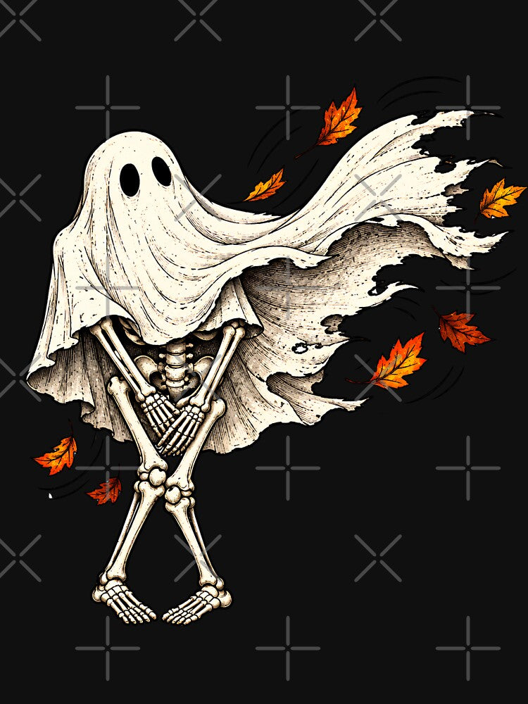 Ghost Skeleton Halloween Humor by MysticCanvasAi