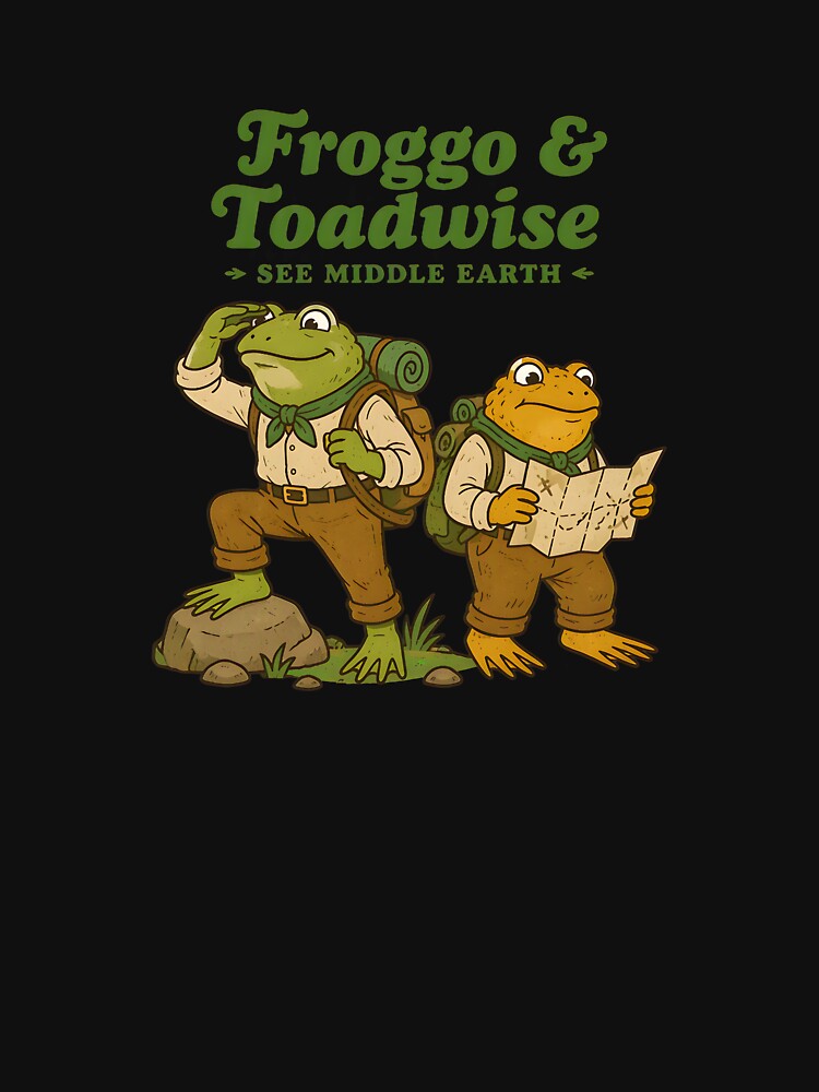 Froggo & Toadwise Adventure Funny Frog Hiking Vintage Cartoon by BuncoHearas