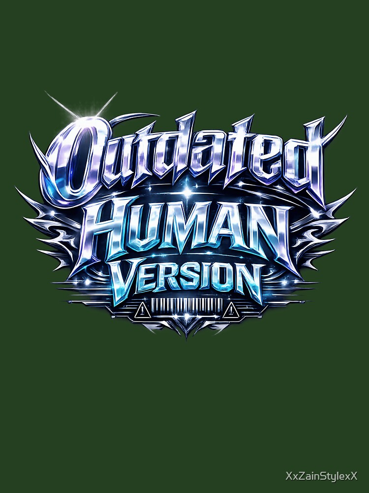 Outdated Human Version – Futuristic Y2K Cyber Typography Design by XxZainStylexX