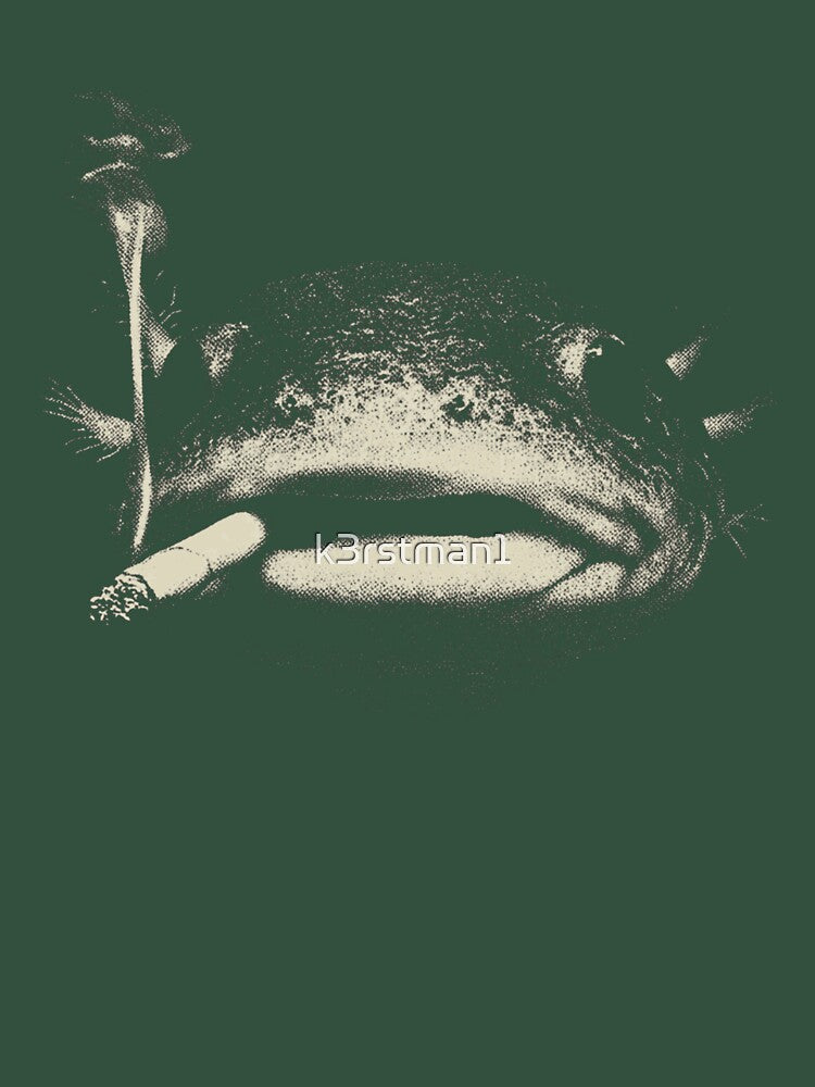 Smoking Axolotl Face Retro Grunge by k3rstman1