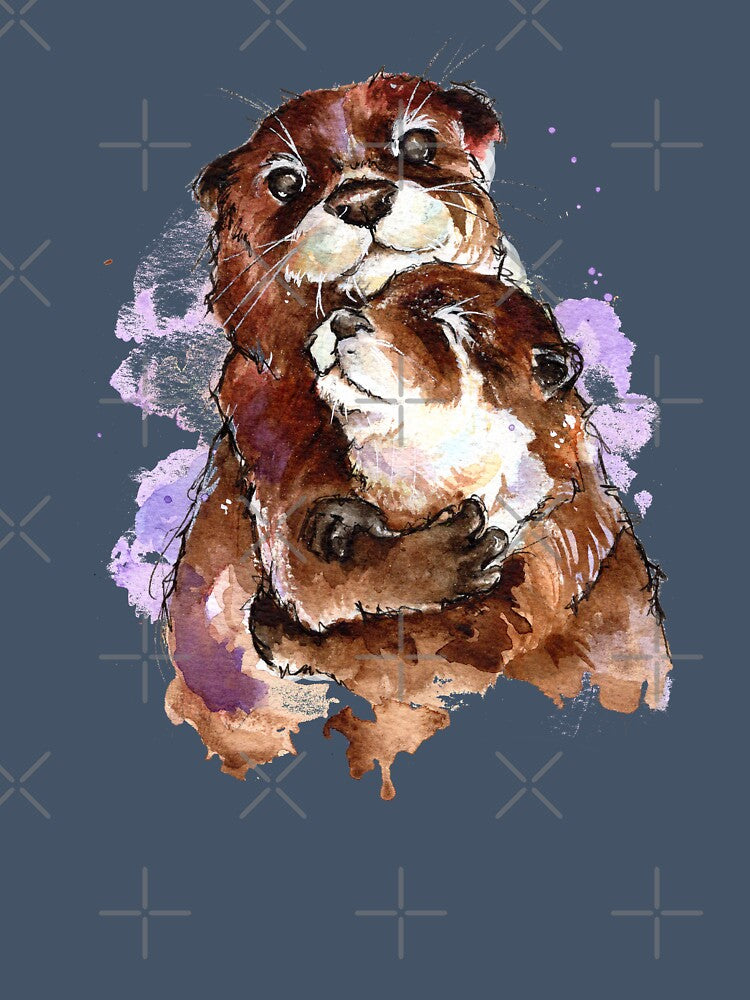 Otters Watercolour by AmeliaPlayer