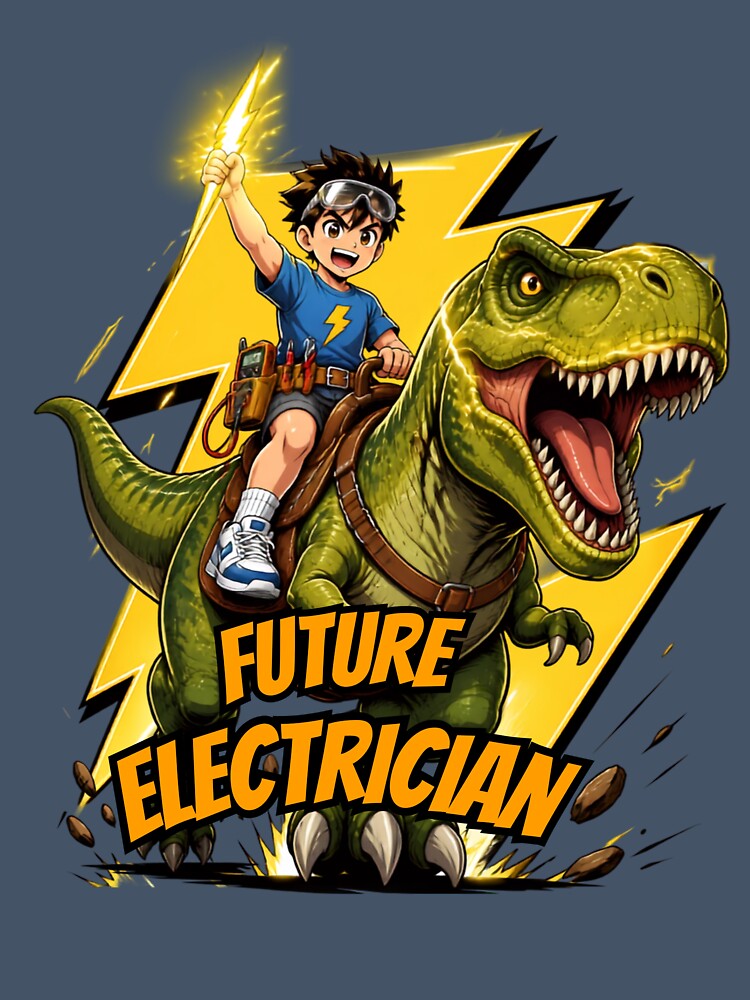 Future Electrician T-Rex Dinosaur - Funny Kid Trade by UTkiKK