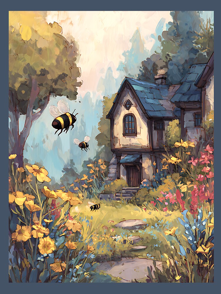 Whimsical Cottagecore Busy Bee by bapupa