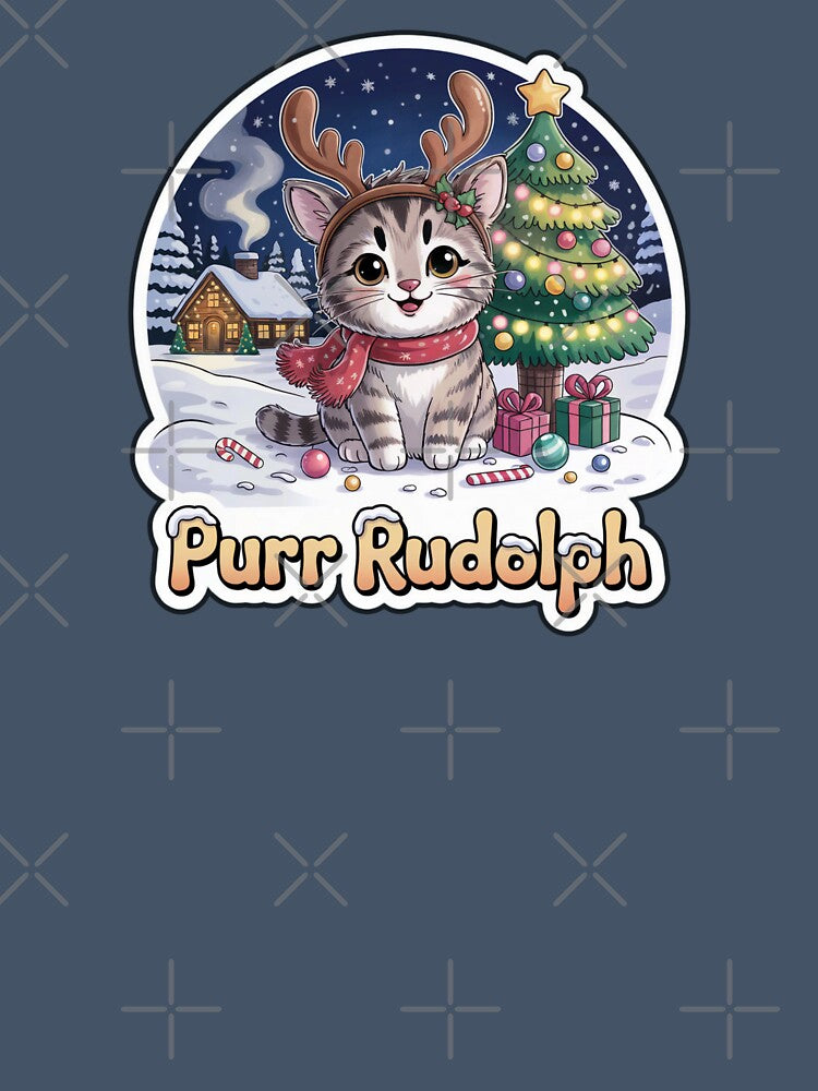 Purr Rudolph – Cute Christmas Cat Reindeer Kitten Sticker by Nuist25