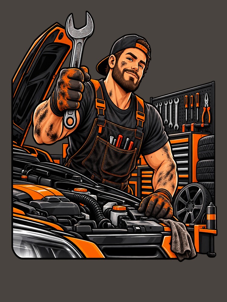 Auto Mechanic Garage Car Repair by JMDG Studio