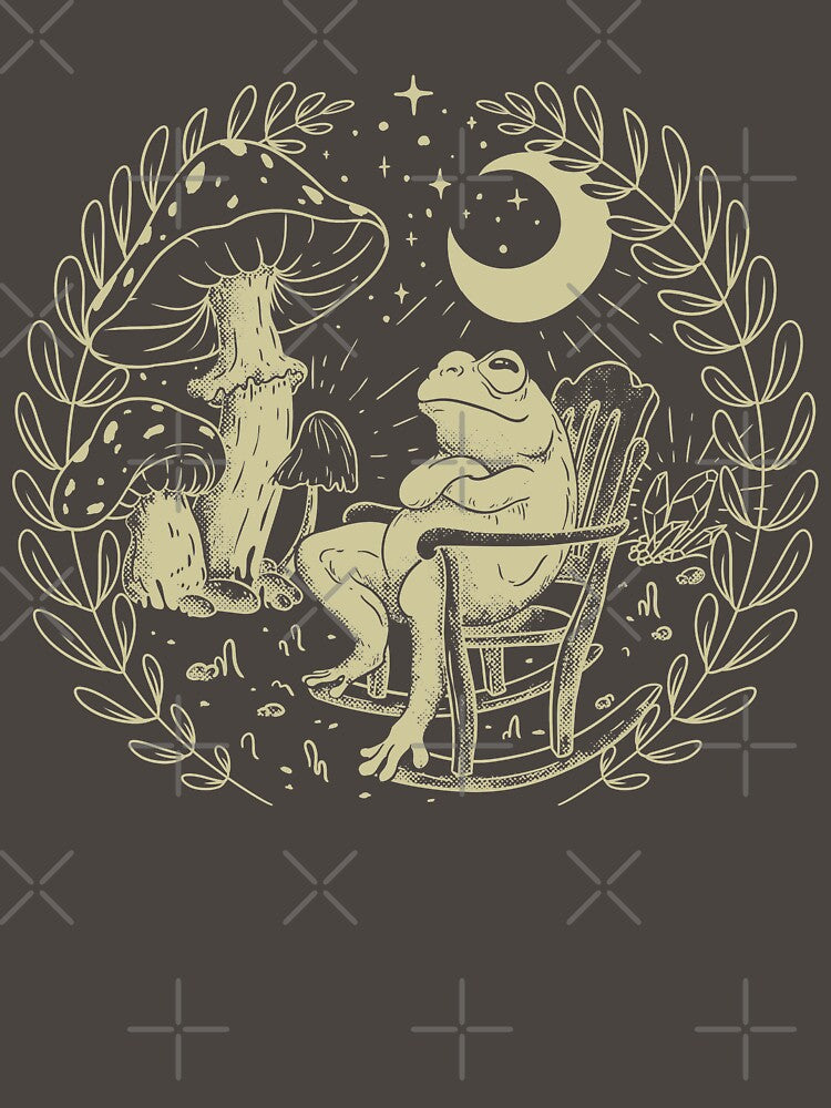 Goblincore Aesthetic Cottagecore Frog Chilling - Khaki - waiting for mushrooms to grow - Mycology Fungi Shrooms Forager Foraging Pet Mat Bandana Phrog by Any Color Designs