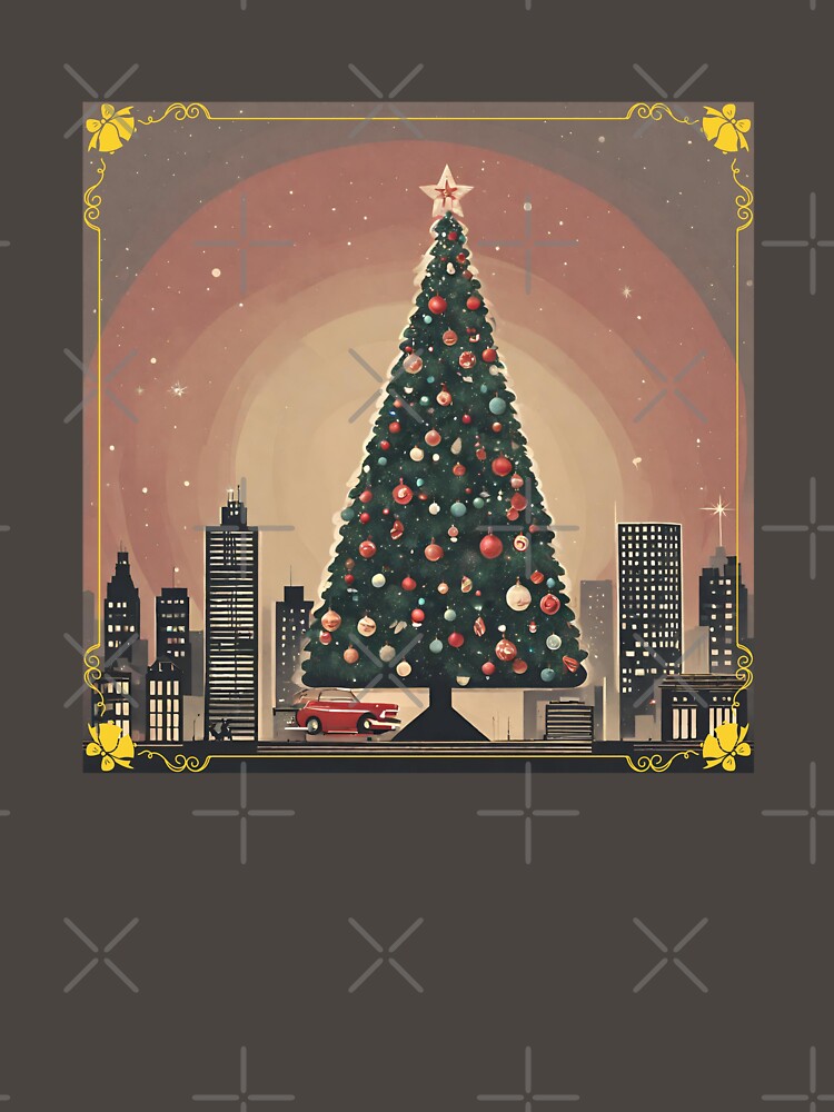 Retro Christmas  - Christmas Tree In The City by BababuuuPrint