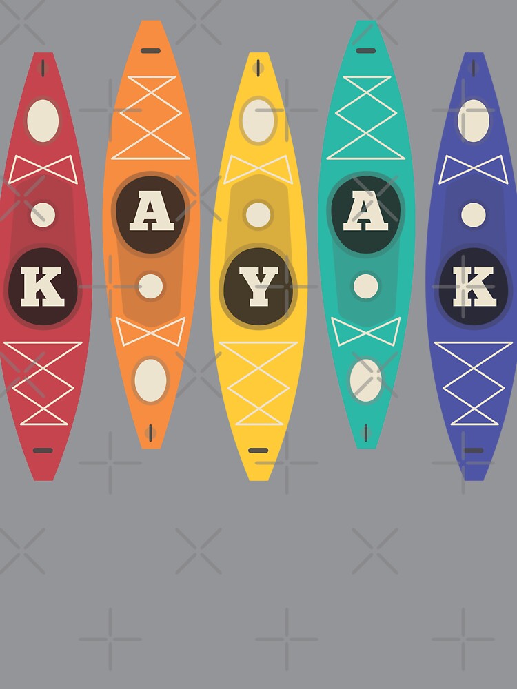 Simple Geometric Kayak Color Palette for Kayakers by Happy Puppy Print On Demand