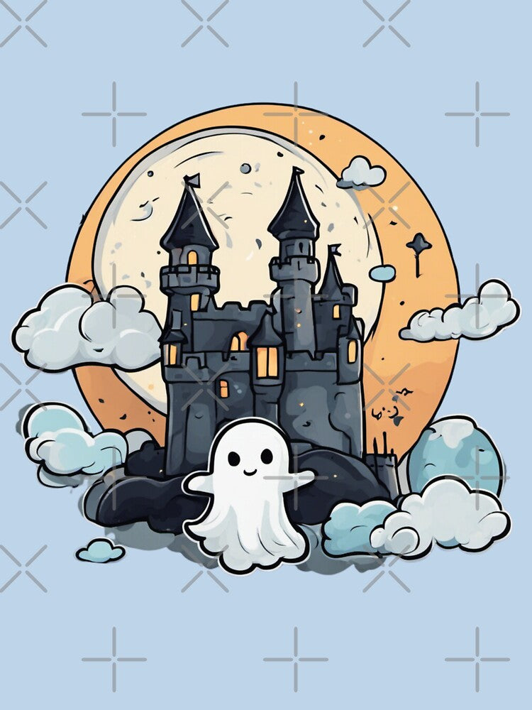 Haunted Castle and Cute Ghost by chrismaecanes