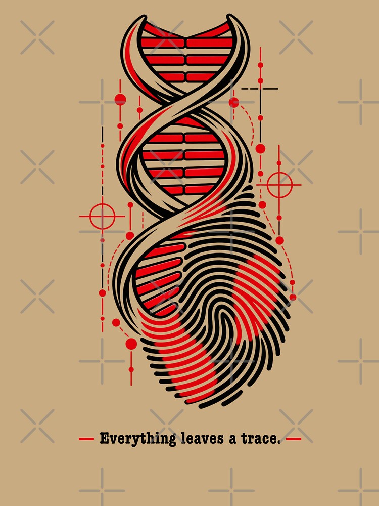 Criminology Red and Black DNA Thumbprint by Festive Bug