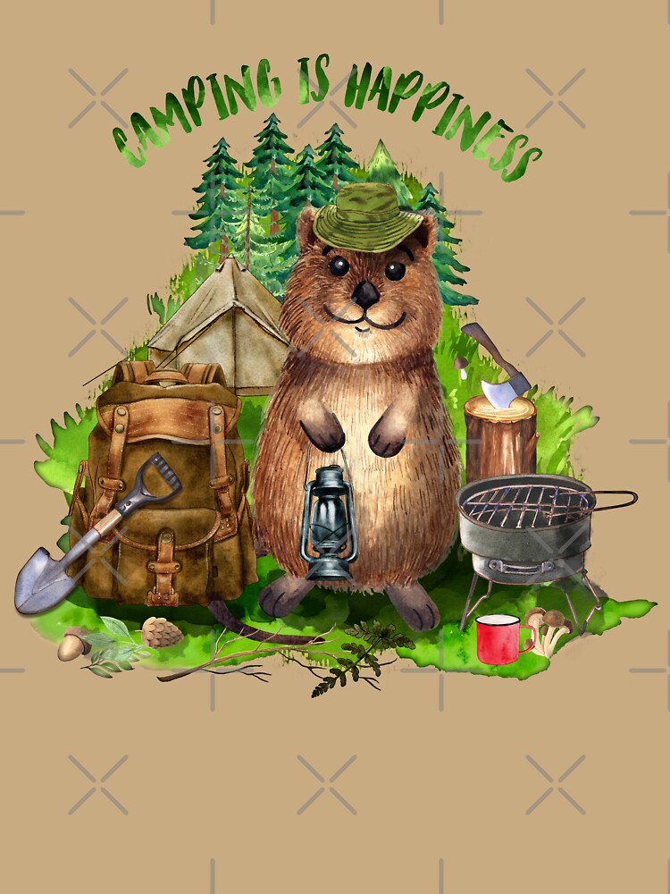 Happy Quokka Camping is happiness by AlexSin