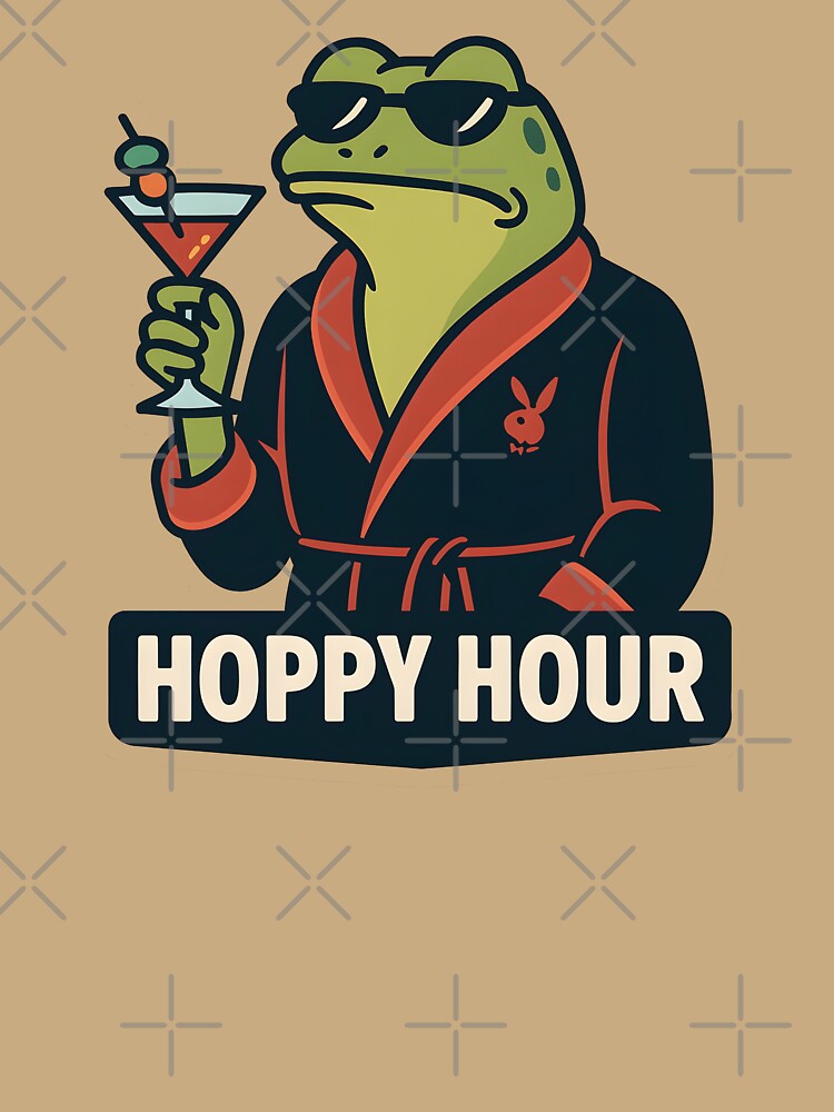 Dandelion Frog - Retro Chill Frog in Robe Drinking Cocktail | Vector Art Sticker by WAUZ
