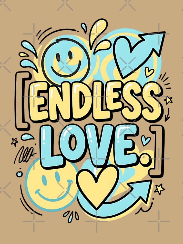 Endless Love Typography with Smile Emoji – Cute Positive Love Design by RajDeals