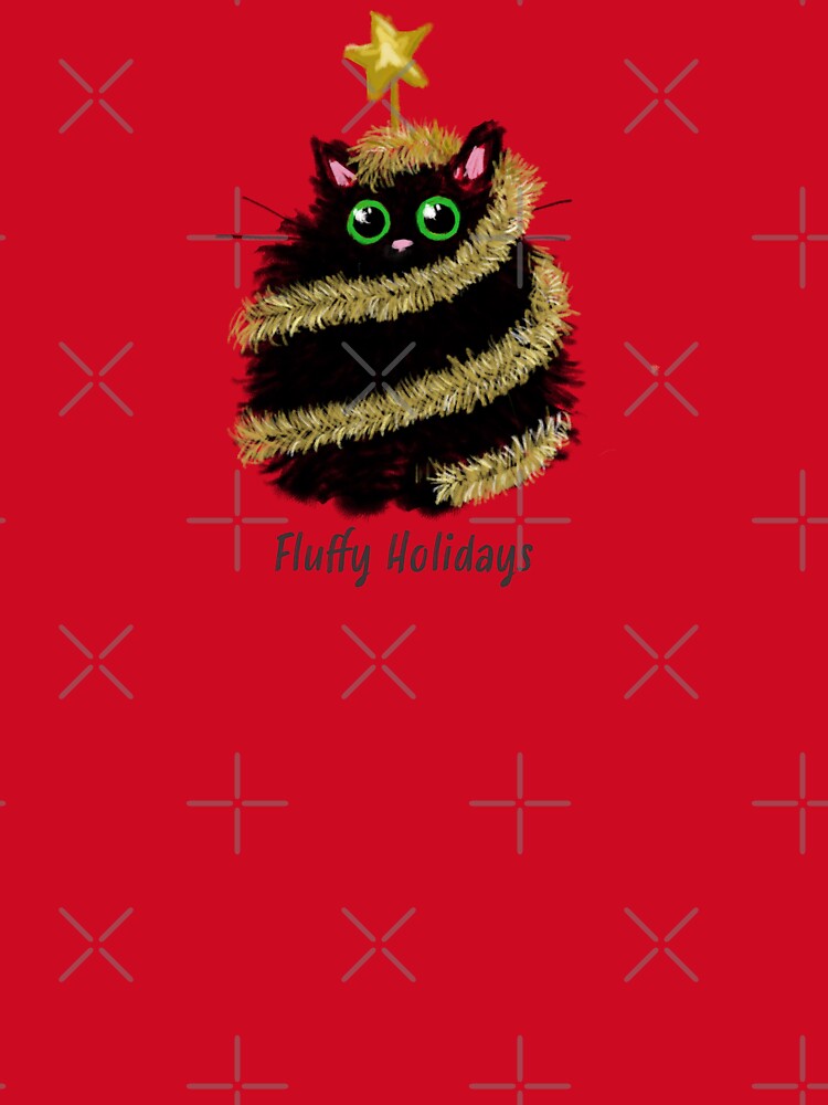 Christmas kitty - Cute fluffy black kitten by wobblyfrogs