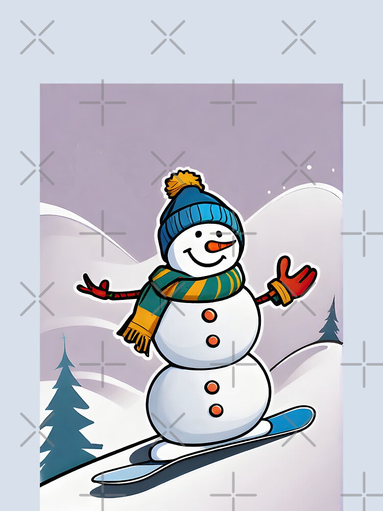 Snowman Snowboarder #1 On Vacation - Shred the Frost by Artekinium