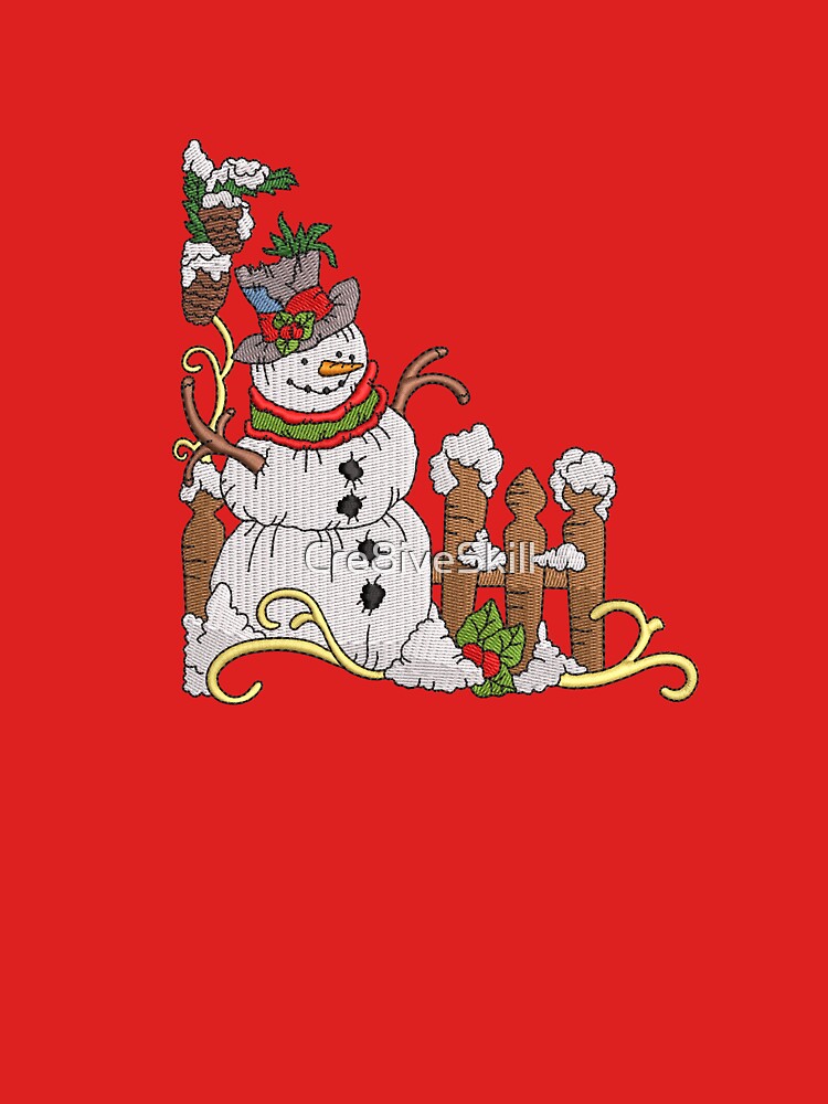 Garden Snowman Embroidery Design by Cre8iveSkill