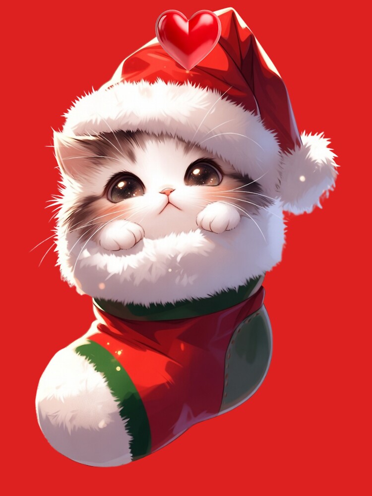 Cat in a Christmas Stocking,Christmas kitten in a stocking by OLYUS