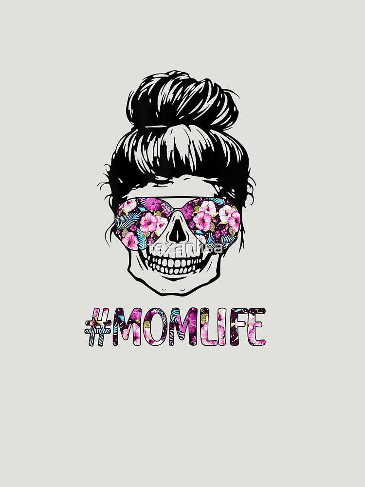 Skull Messy Bun with flowers by speakupandshine