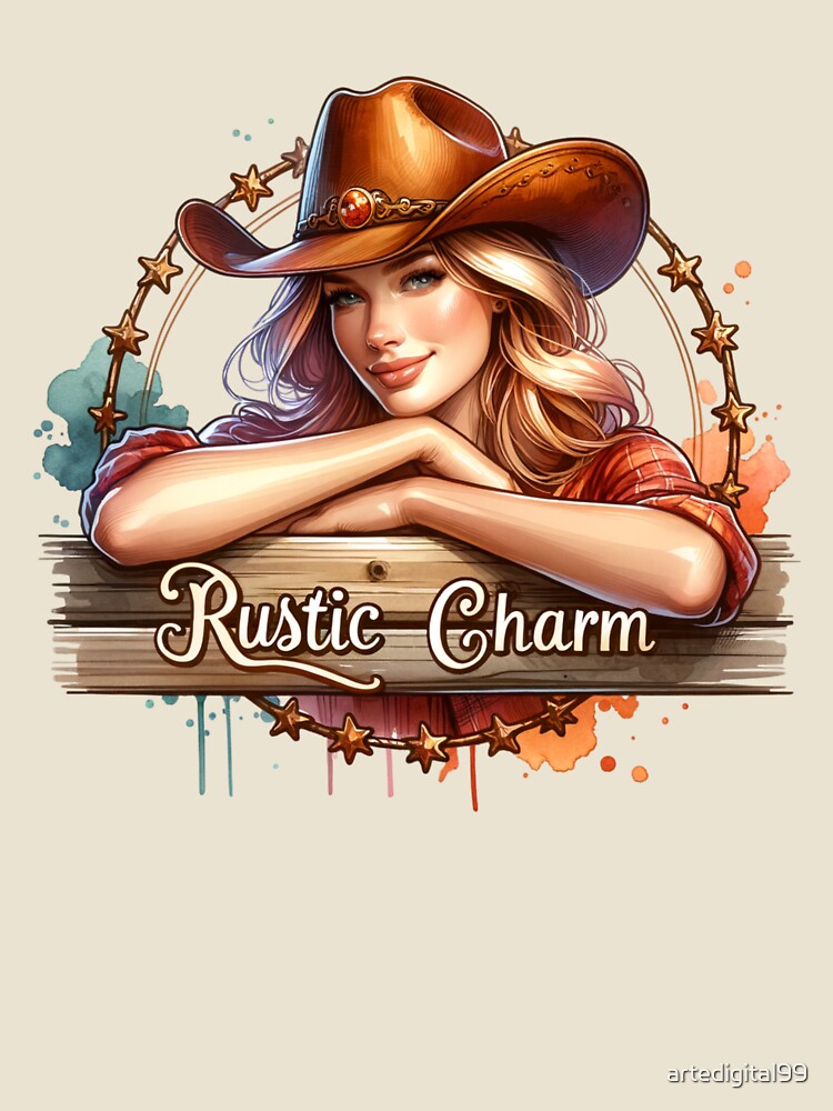✨Rustic Charm – Smiling Cowgirl Design for Apparel, Mugs, Stickers & More by artedigital99