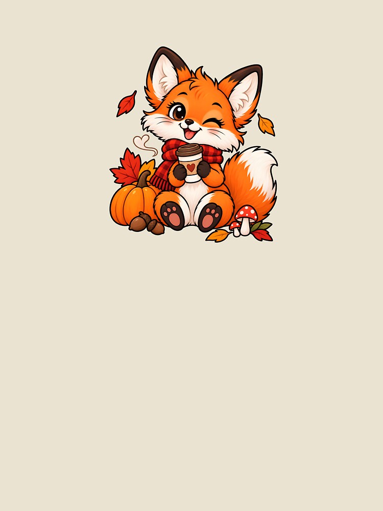 Cute Autumn Fox with Pumpkin – Fall Fox Design by Sed94