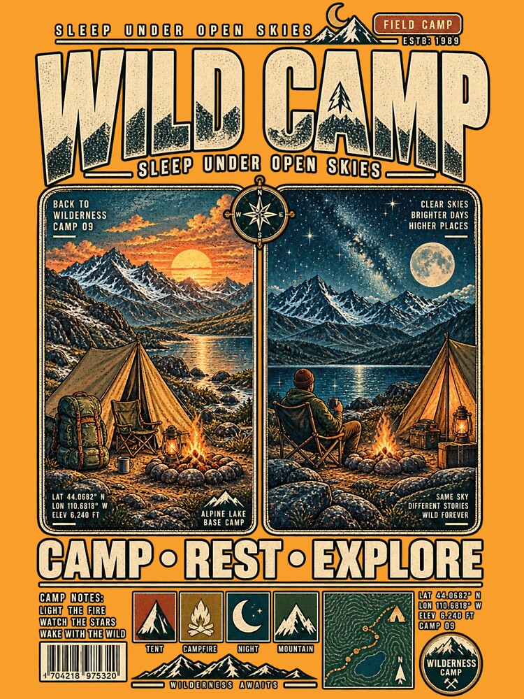 WILD CAMP — SLEEP UNDER OPEN SKIES by KrungiT Design