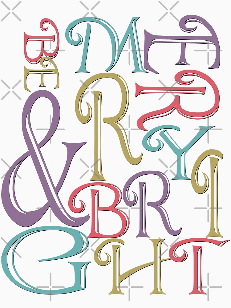 Modern Typography Merry and Bright by IconicTee