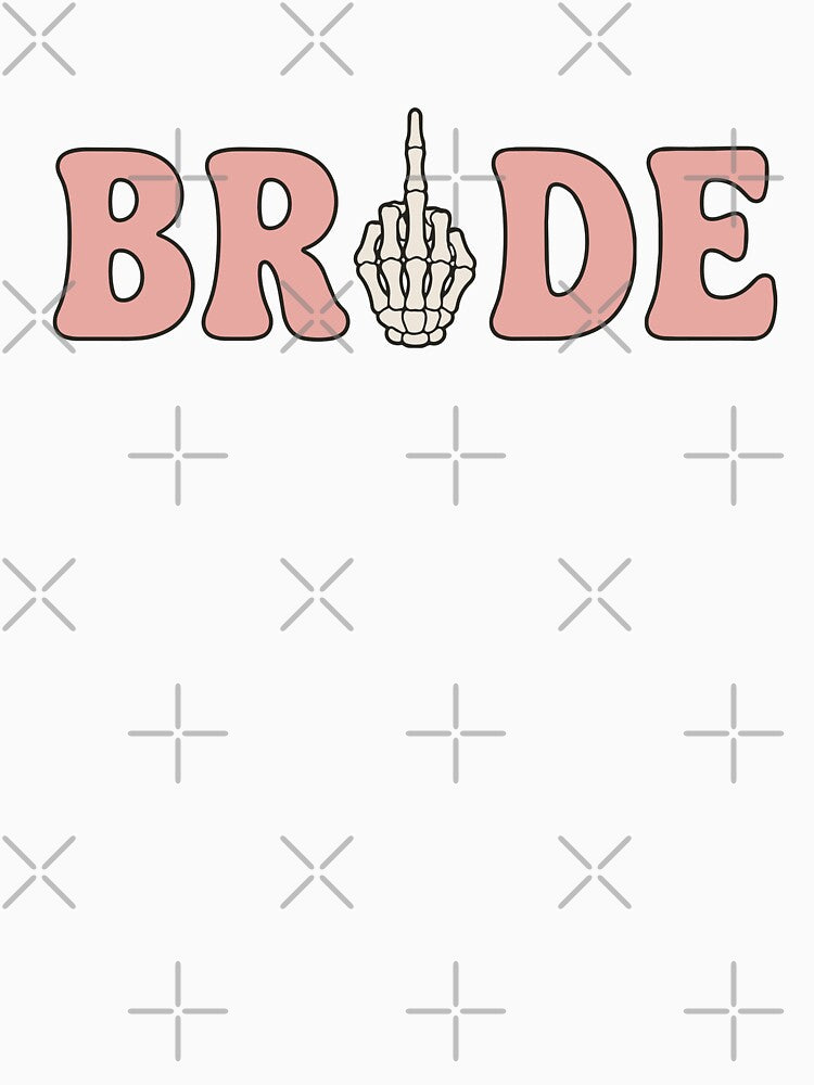 Bride Middle Finger Skeleton Hand | Spooky Goth Bachelorette Design by pixiedustpaint