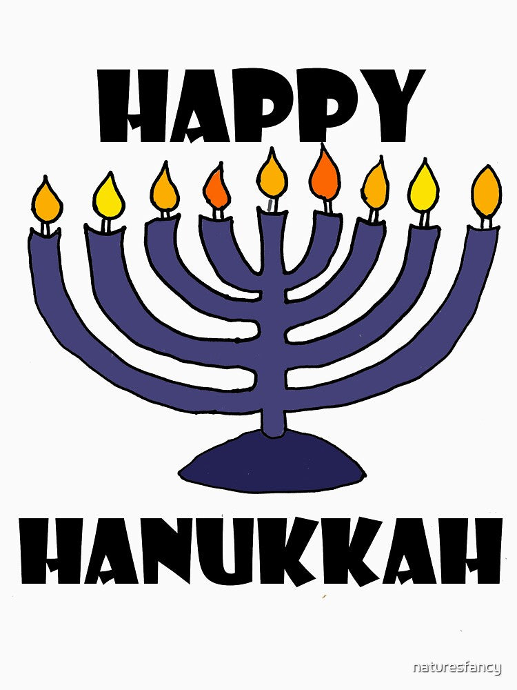 Cute Menorah Happy Hanukkah Cartoon by Nature's Fancy