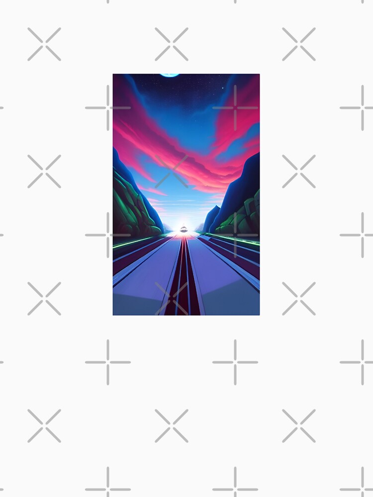 Vintage road to future retro landscape poster by GroovyDino