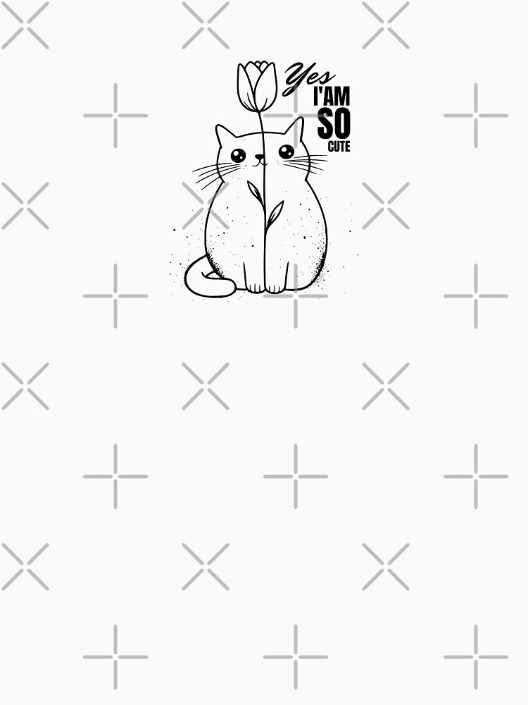 Cute Cat Mom Floral Line Art by TheWanderlight