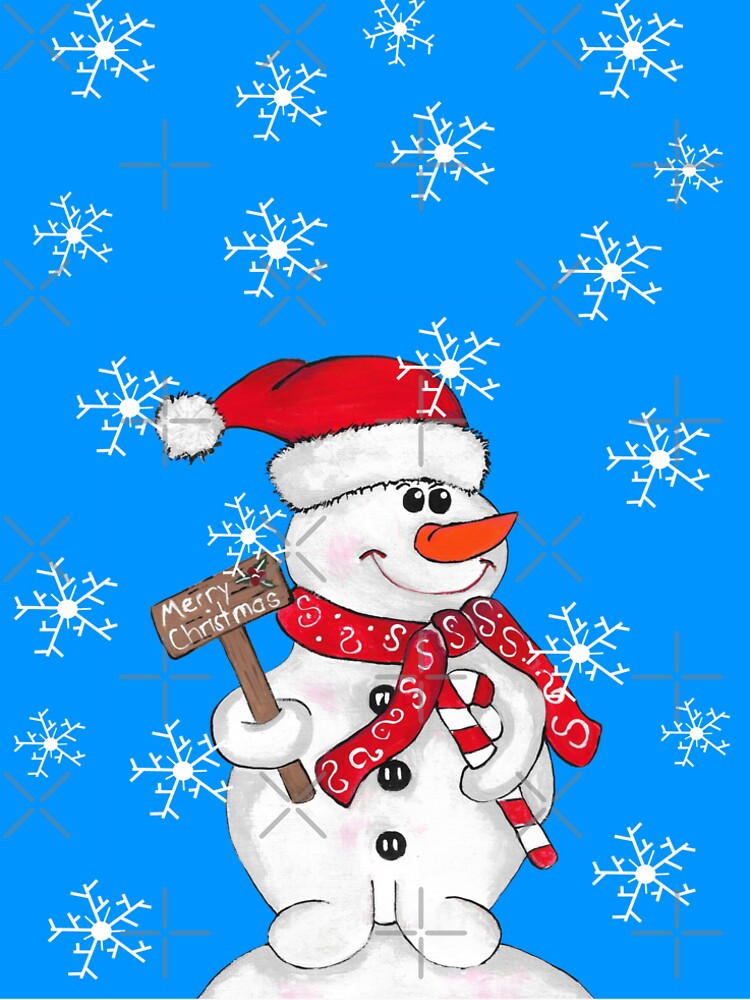 Cute Frosty Snowman - by Sartoris Art