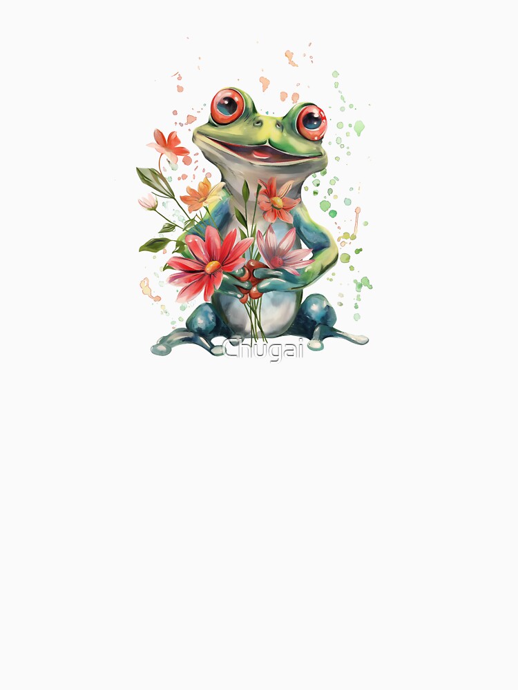 Cute Frog with flowers by Chugai