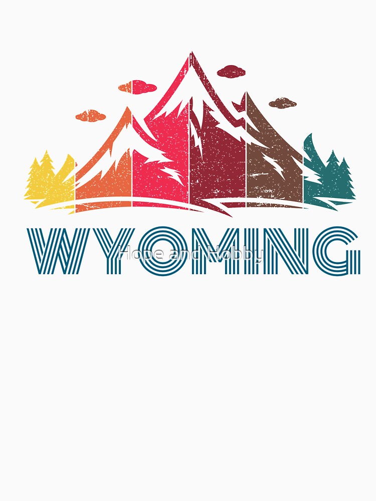 Retro Distressed Wyoming Design for Men Women and Kids by Theodore Cory