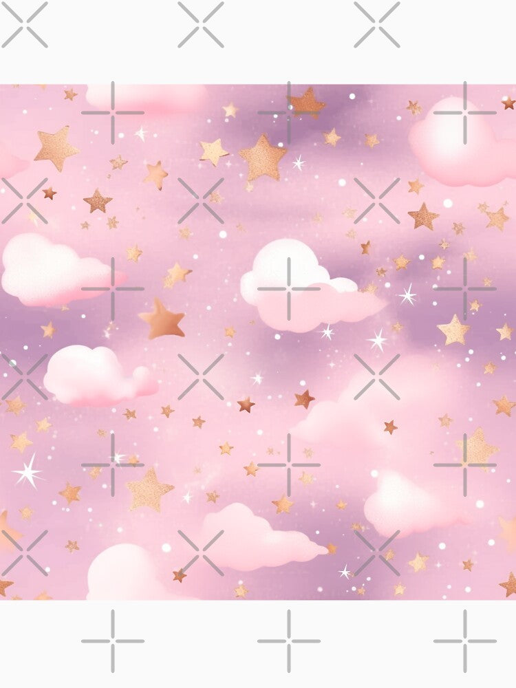 Magical Pastel Pink Celestial Sky with Stars Moon and Planets by She was a  Dreamer...
